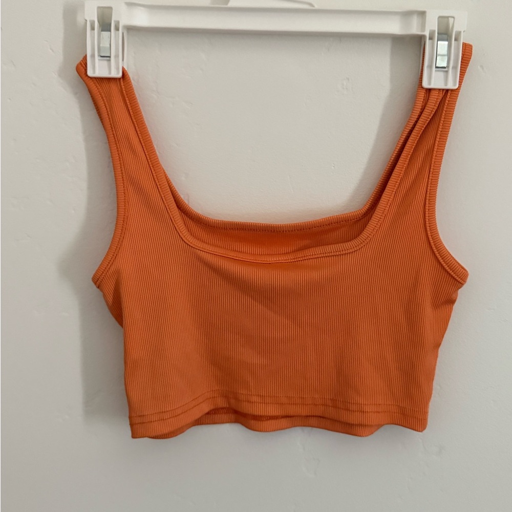 Vibrant Orange Ribbed Top - Picture 2 of 2